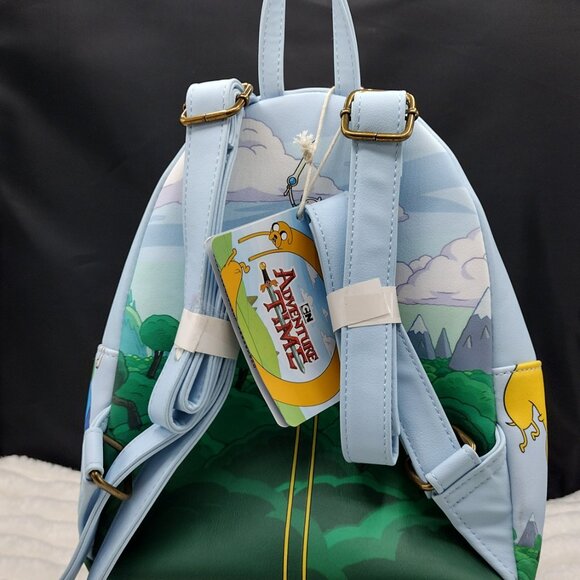 *New* Loungefly Cartoon Network Adventure Time Characters Mini Blue Backpack - Picture 3 of 9